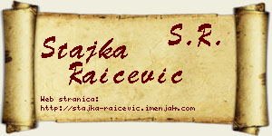 Stajka Raičević vizit kartica